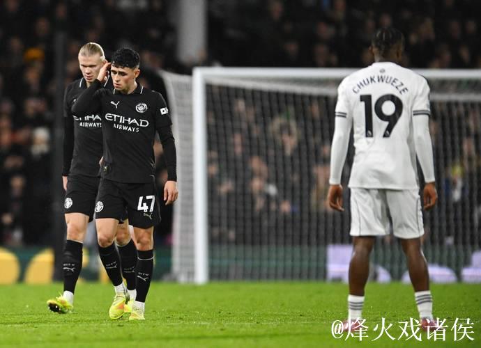 哈兰德达成英超百球壮举 福登连续两场双响 曼城5-4险胜富勒姆